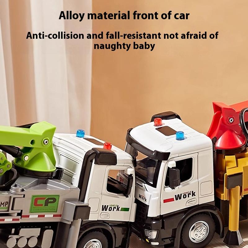 Alloy Truck Toys Children's Semi-Trailer Transporter Construction Vehicle Flat Trailer Model Car