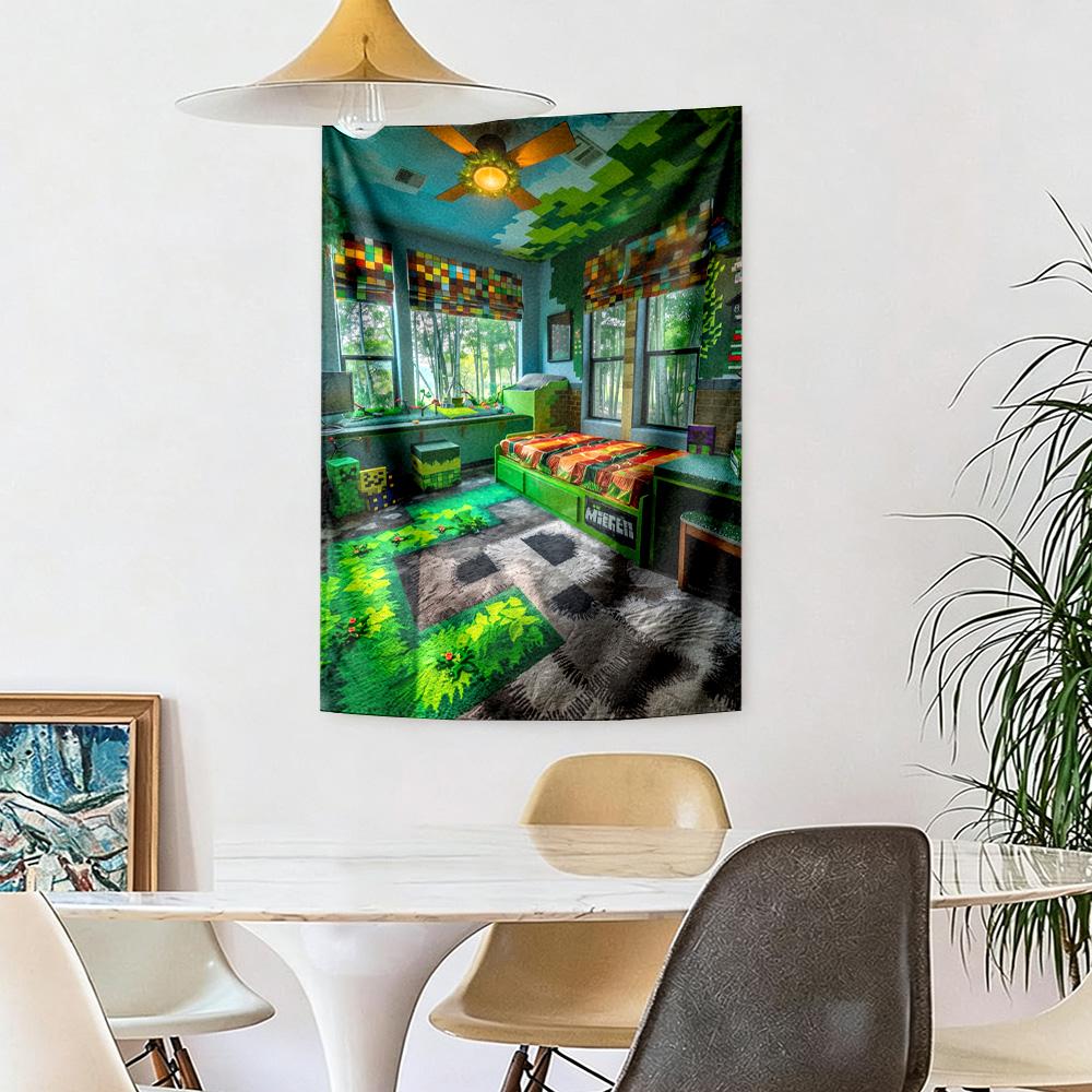 Minecraft Wall Decor Tapestry Art For Pet Memorial Birthdaywedding Party Backdrop Family Gift