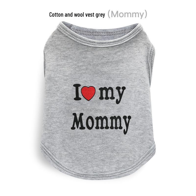 Одежда для животных: Жилет для маленьких собак «Папа и Мама» - Весенний, Летний, Осенний стили.