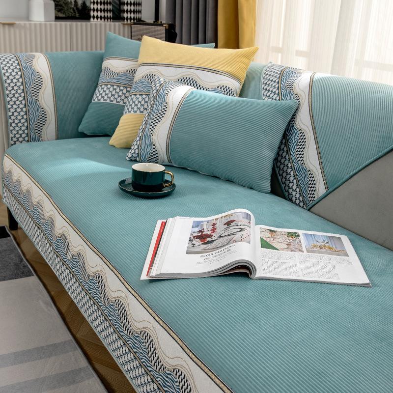 Подушка для дивана, простая нескользящая зимняя подушка, кожаный чехол для дивана, чехол для четырех сезонов, ткань синели