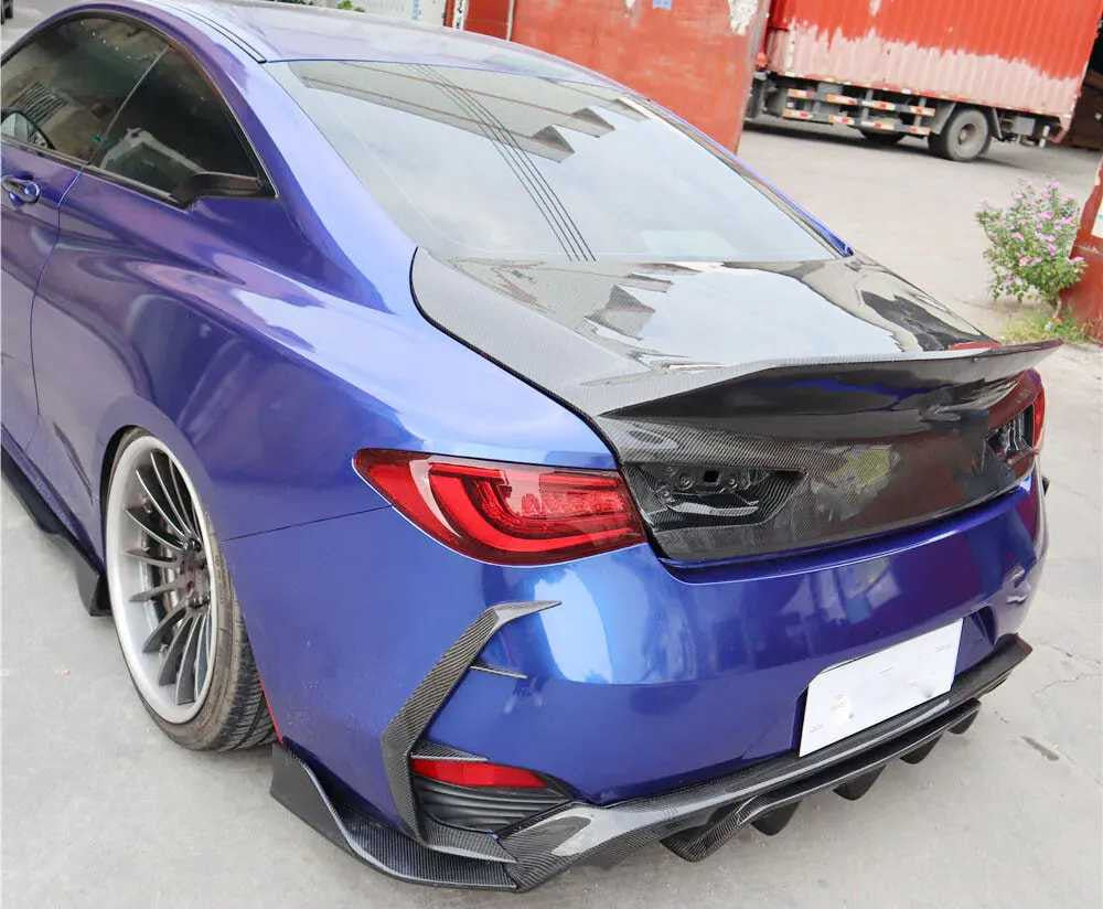 Накладки на задний бампер (для Q60 2016-2022, Карбон) для Infiniti Q50/Q60