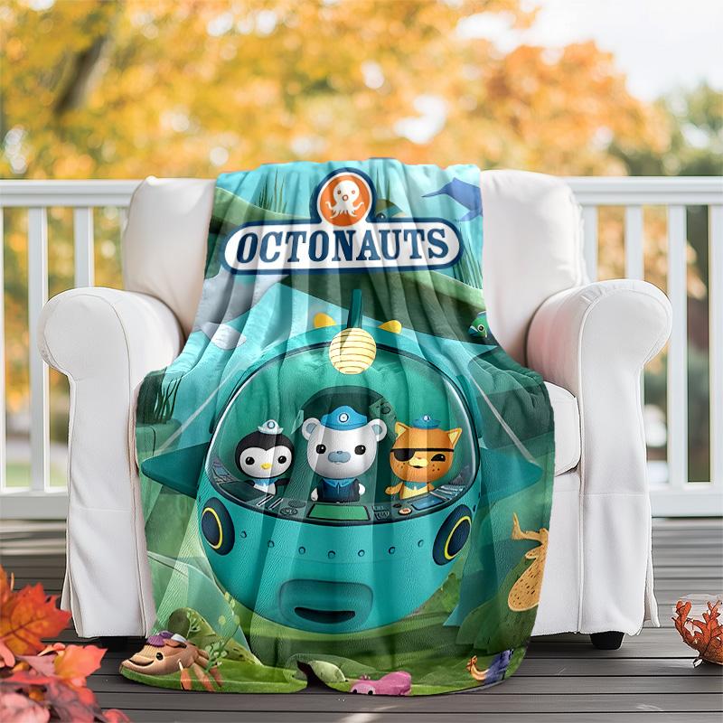 1pc OCTONAUTS1 Theme Blanket - Digital Print, Polyester, Cozy for All Seasons, Perfect for Outdoor, Camping, and Travel