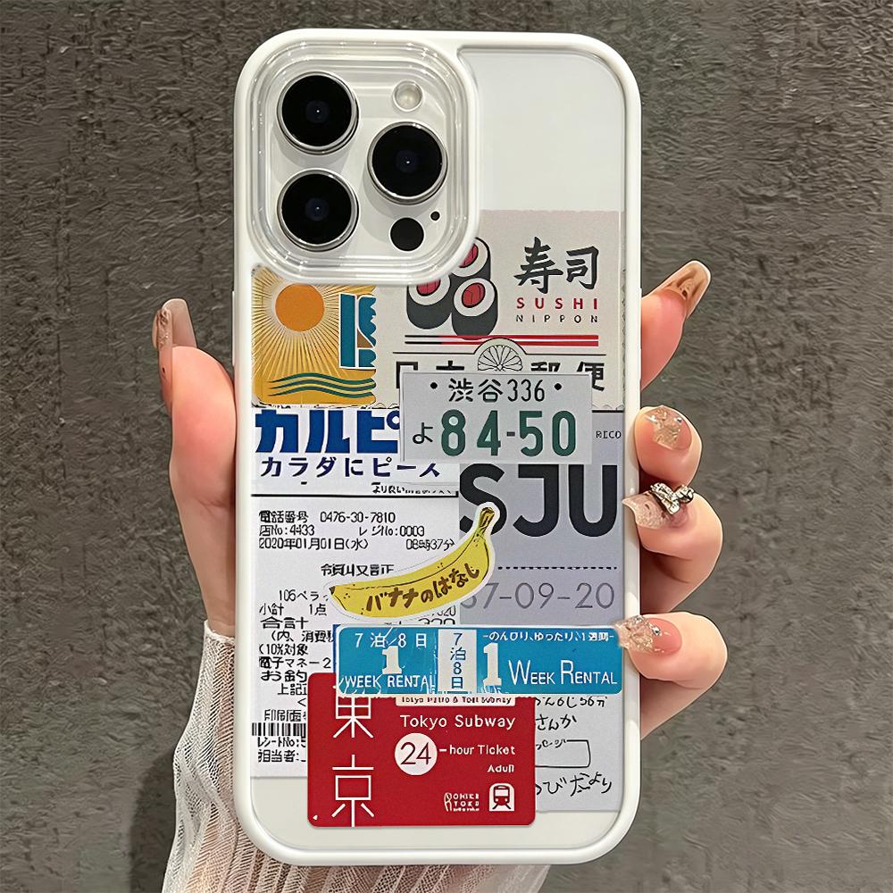 Японский коллаж Прозрачный силиконовый чехол Для Iphone 12 14 Plus 11 16 13 17 15 Pro Max Защита от пожелтения Тонкий Защитный чехол