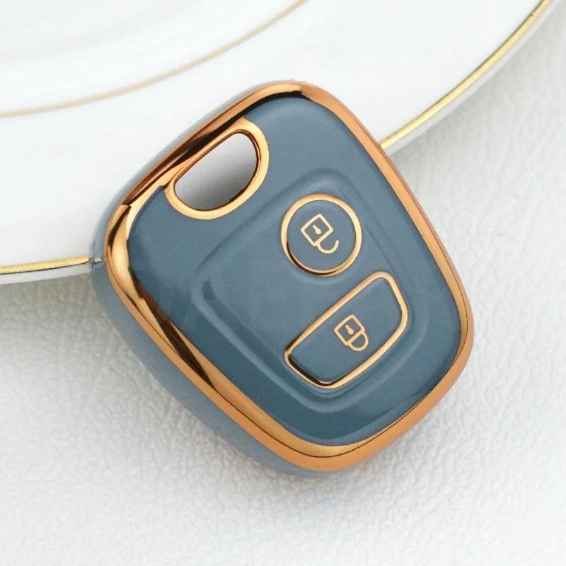 TPU Чехол-оболочка для брелока автомобильного ключа для Peugeot 107 207 307 407 206 306 406 Для Citroen C1 C4 C2 C3 Berlingo Xasara