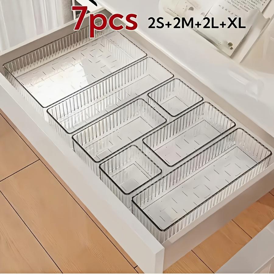 Прозрачный акриловый ящик для хранения косметики, подходит для туалетного столика, для хранения помады, теней для век, средств по уходу за кожей, для домашнего использования, разделитель для ящика, настольный органайзер для макияжа