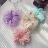 Chiffon Large Intestine Hair Ring Flower Double Layer Tie Ponytail Hair String Girl Rubber Band for Bun Haircut Scrunchie
