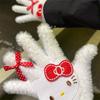 Cute Hello Kitty Plush Gloves Student Five-Finger Gloves Winter Warm Cold-Proof Kt Cat Gloves Women'S Accessories Gifts