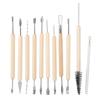 11Pcs Clay Sculpting Tool Stainless Steel Wooden Handle Modeling Carved Supplies11Pcs Clay