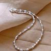 Pearl Trio Silver Necklace: Niche Light Luxury Women's Choker Clavicle Chain.