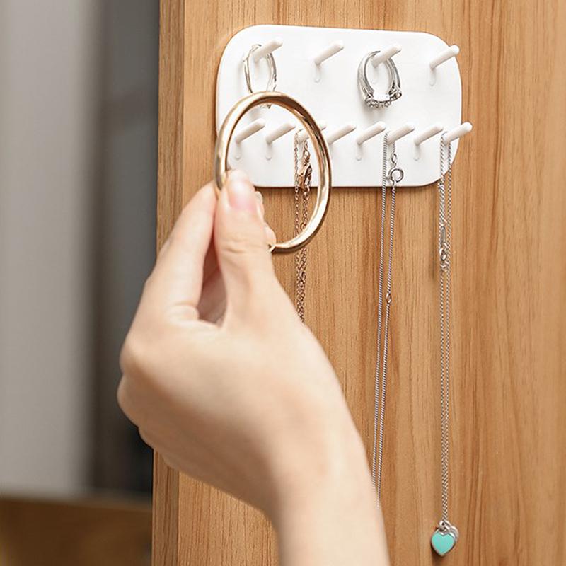 Multifunctional Jewelry Storage Rack Hook Wall Mounted Ring Earring Necklace Women Display Rack Key Chain Watch Storage Rack