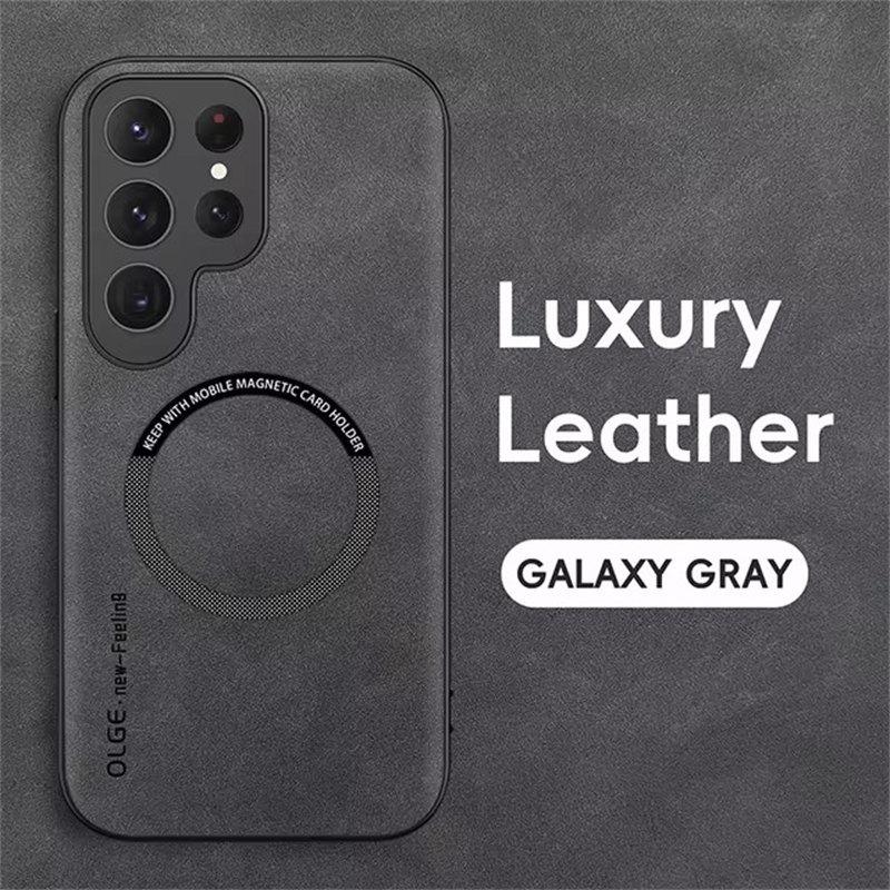 Luxury Leather Magnetic Case for Samsung Galaxy S20 S21 S24 S23 S22 Ultra FE Note10 Note20 Plus Magsafe Wireless Charge Cover