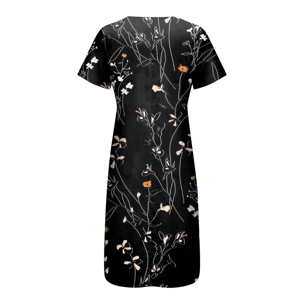 Женское платье с v-образным вырезом и короткими рукавами, повседневное платье с принтом в горошек и карманами