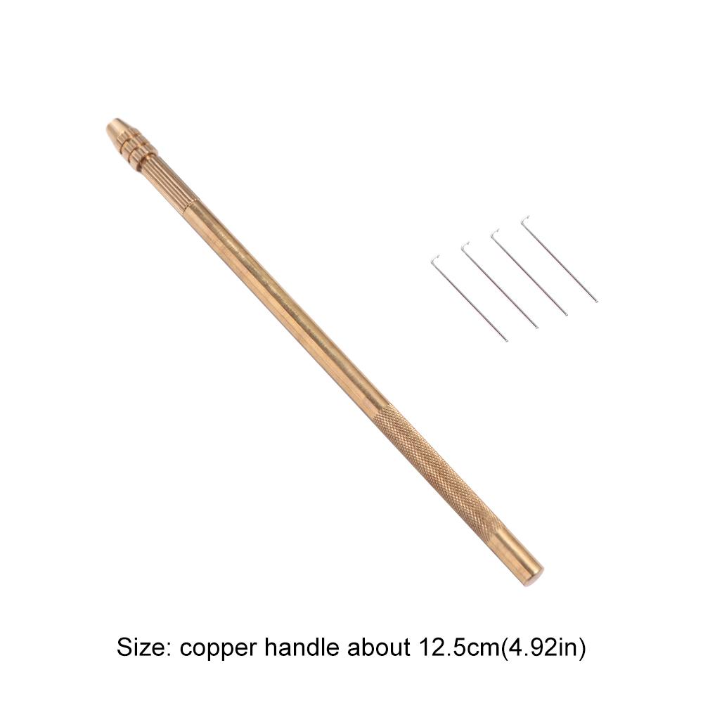 5pcs/set Golden Lace Wig Needles Copper Handle Wig Making Kit Ventilating Needles Professional