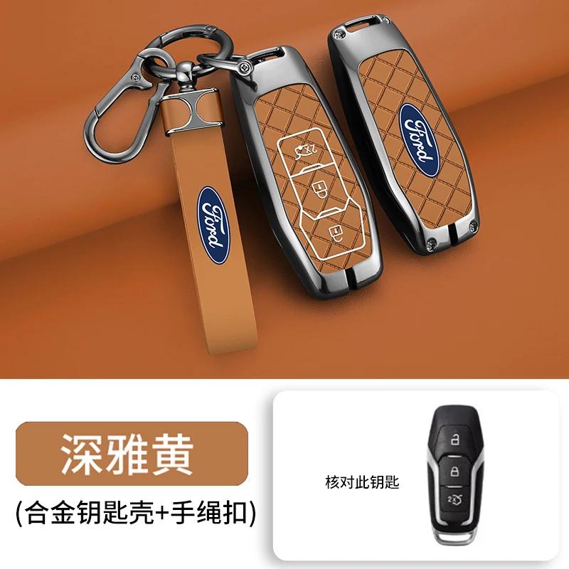 Car Sticker Hot For Ford Zinc Alloy Car Smart Key Case Cover Shell for Ford Focus 3 4 Ranger S C Max Explorer Edge Mustang Fiest