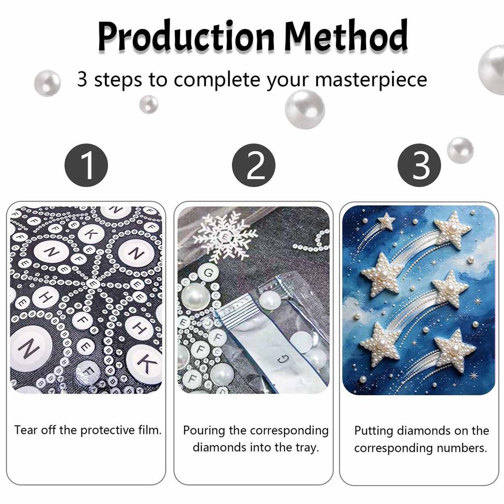 5D DIY Pearl Art Kit Starry Night Sky Decor Home Wall Decoration