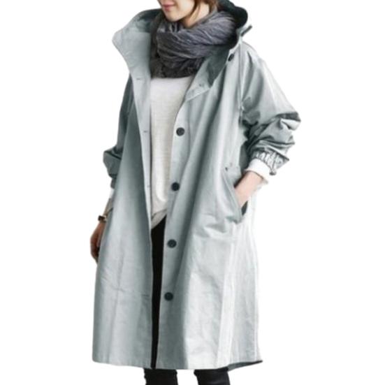 Женский тренч с длинным рукавом, хлопковая куртка-худи, куртка-ветровка оверсайз, свободного кроя, осенняя верхняя одежда