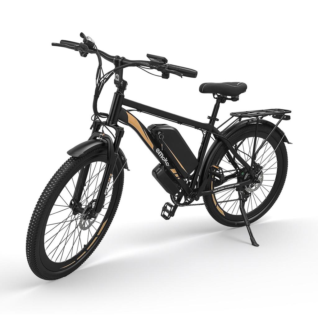 Electric Bike EMOKO 27" 500W Motor Adult Ebike 48V 25AH Max Range 100Km 7 Speed Load 120Kg Black EC27