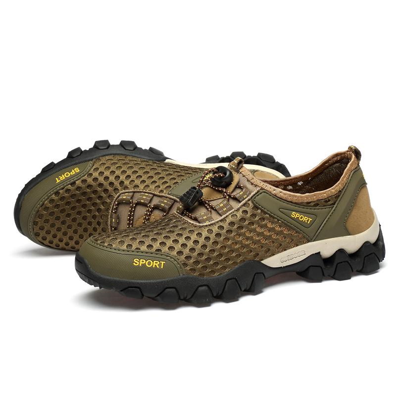 Summer Outdoor Sneakers Men Mesh Canvas Shoes Male Breathable Beach Casual Sneakers Classic Men’s Hiking Shoes Large Size 46