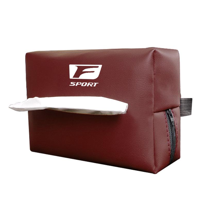 QDDY3 PU Leather Car Tissue Box Facial Tissue Storage Bag For Lexus FSPORT LBX NX RX 350h 450h ES UX 300e GS IS LS LX CT LC RC GX460