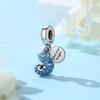 Новинка 2023 года, подвески из стерлингового серебра 925 пробы, бусины, оригинальные черепахи-хамелеоны, синие кристаллы, подходят для браслетов Pandora, ювелирные изделия своими руками для женщин