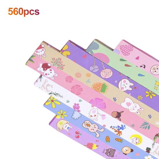 560 шт. бумага для оригами со звездами для снятия стресса, ручные работы, бумажные полоски со звездами, художественная бумага для оригами, домашняя школа