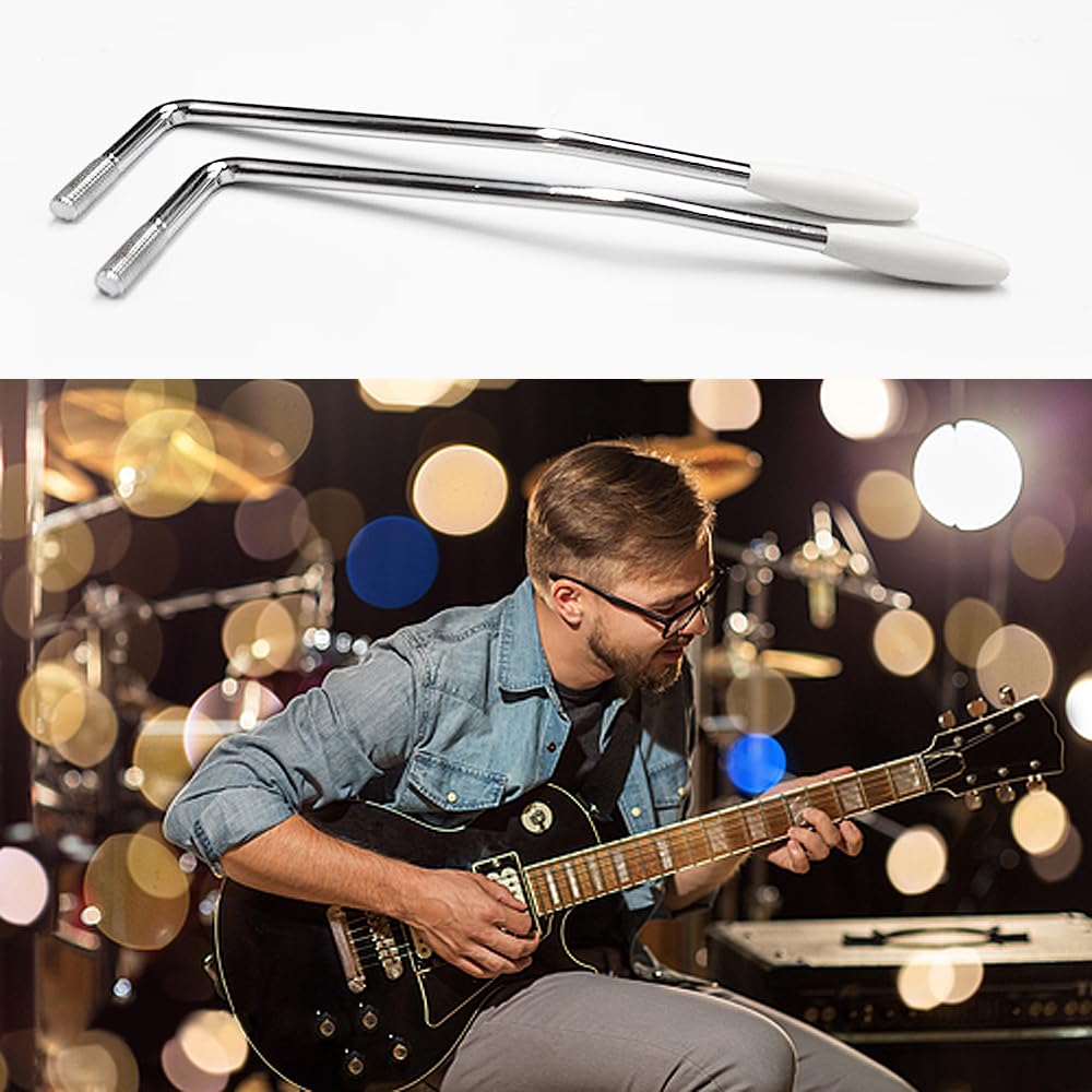 LIANHATA Тремоло Рычаг винтового типа Одинарный Тремоло Рычаг для Strat Электрогитары Металлический Метрический Стандартный Бридж (Серебро, 5мм)