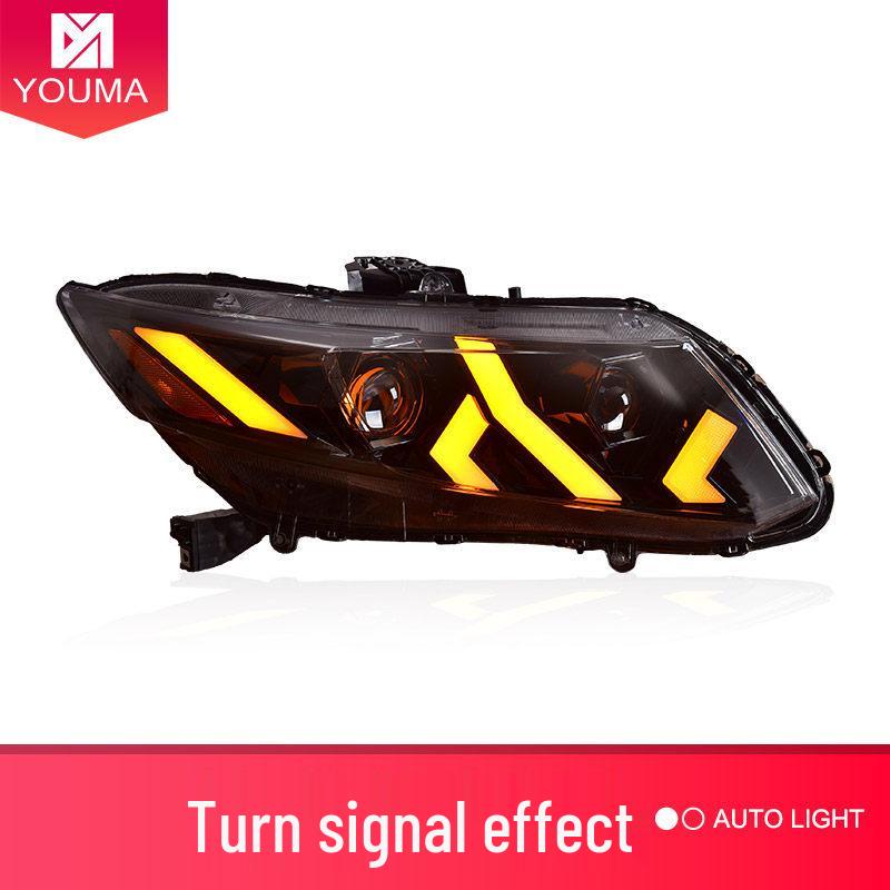 Honda Civic 9th Gen (2012-2015) LED Headlight Assembly: Dynamic DRL & Sequential Turn Signals