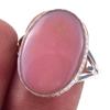 Кольцо из чистого серебра 925 пробы с натуральным розовым опалом ручной работы, размер 9 H5E56