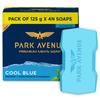 Премиальное мужское мыло Park Avenue для ванны - Cool Blue | 125 г (Пакет из 4) | Ментол и Минеральный Энергетик | Мыло 1 сорта | Для всех типов кожи