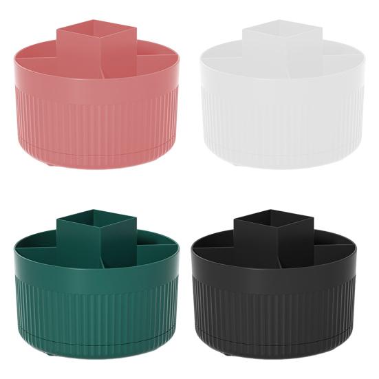 Держатель для кистей для макияжа, вращающийся на 360 градусов, большая вместимость, несколько отделений, органайзер для косметики на столешницу