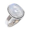 Подарочное кольцо из стерлингового серебра 925 пробы с натуральным радужным лунным камнем S.7 q6E80