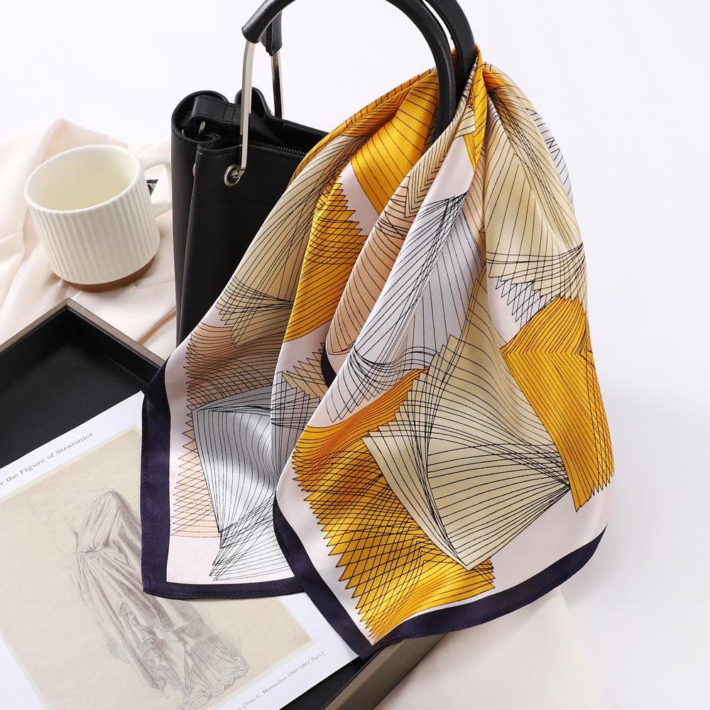 Spring And Summer Satin Long Scarf For Women Sunscreen Shawl Fashionable Beauty Scene Satin Long Scarf Versatile Travel Scarf