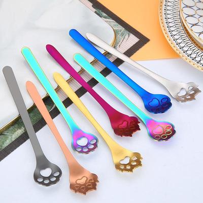 Кофе-ложка для размешивания с рисунком лапки кошки и собаки из нержавеющей стали 304 - Креативная мультяшная подарочная ложка