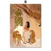 Tropical Girl Book Flower Cheetah Boho Nordic Posters And Prints Wall Art Canvas Painting Wall Pictures For Living Room Decor No Frame