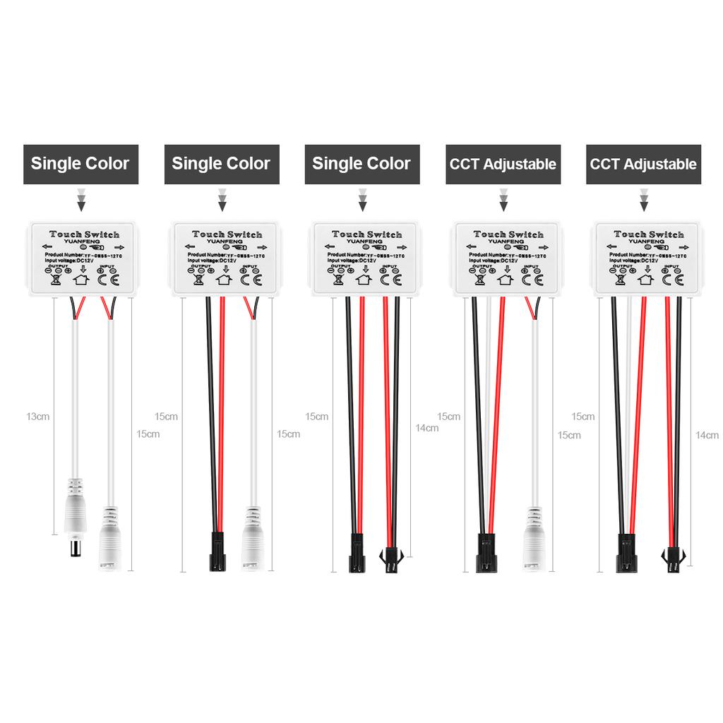 12 В 5 А зеркало для макияжа в ванной комнате светодиодный сенсорный диммерный переключатель емкостный CCT с регулируемой яркостью для туалетного столика подсветка зеркала