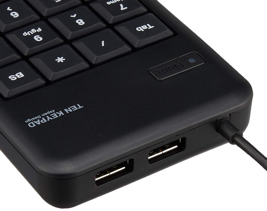 ELECOM Numeric Keypad Wired Membrane S Size with USB Port Heavy Duty Black TK-TCM014BK
