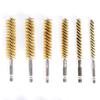 Brass Brushes, Hexagonal Shank, Wire Brushes, Pack of 6 (8mm, 10mm, 12mm, 15mm, 17mm, 19mm) - Brass Tube Cleaning Brushes, Polishing Brushes Fo