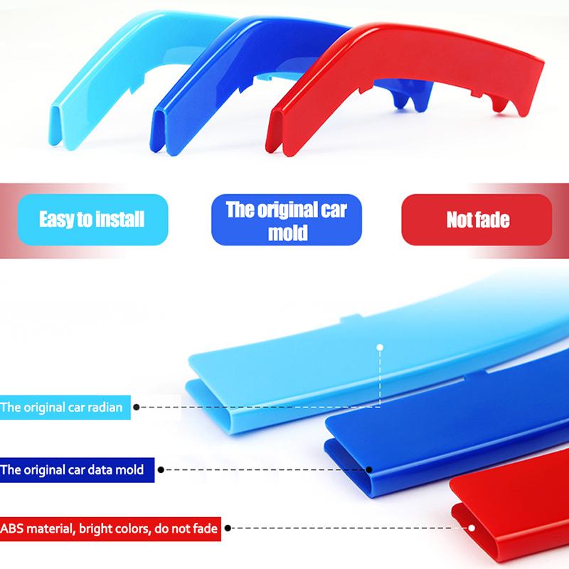 3Pcs Front Grille Trim Strips For BMW Series 1 2 3 4 5 6 7 8 X1 X2 X3 X4 X5 X6 X7 Z4 E46 E90 F30 E60 E81 F20 F45 F36 F10 F48 F25 FZ7