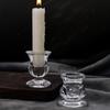 Elegant Glass Candle Holder Set of 2 Clear Taper Candlestick Holder for Wedding Modern Christmas Table Centerpieces