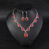 Shining Rhinestone Jewelry Set Crystal Necklace Bridal Earrings Banquet