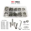 1 Box M1.6 M2 M2.5 M3 M4 M5 M6 M8 DIN912 304 A2 Stainless Steel Hex Hexagon Socket Allen Cap Head Screw Bolt Nut Assortment Kit