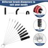 12Pcs Glass Tube Pipe Cleaners Brush Kit,Long Nylon Straw Brush for Glass Funnel and Bottle,17-inch Long Handle,8.2-in Different Diameters Brushes,
