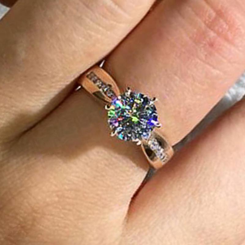 Новые роскошные обручальные кольца цвета розового золота, женские блестящие циркониевые обручальные кольца для церемоний и вечеринок, модные украшения 2022