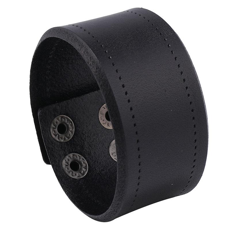 Широкие браслеты-манжеты из натуральной кожи в стиле панк, винтажные мужские ювелирные изделия, браслет