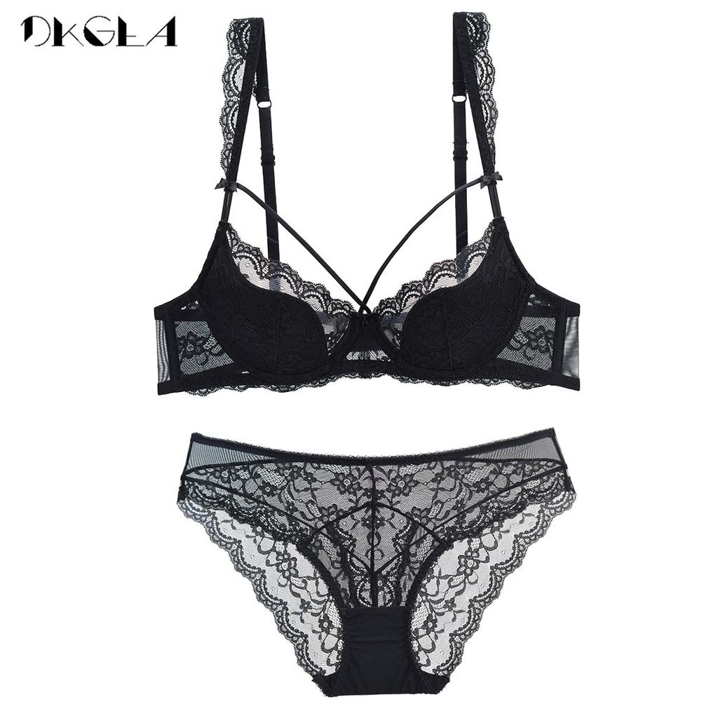 DKGEA Тонкий бюстгальтер, бандажный сексуальный бюстгальтер, комплект женского кружевного нижнего белья, комплект плюс размер