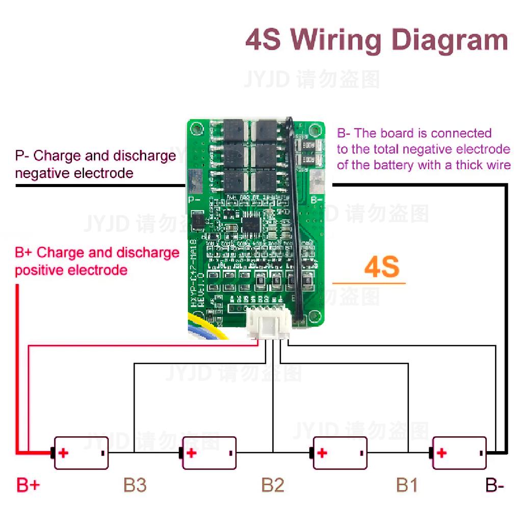 Плата защиты BMS 4S/5S/6S/7S 16.8V 21V 20A для литий-ионных аккумуляторов 18650 Li-ion Lmo Ternary, Зарядное устройство, Защита от перегрузки, Балансировка и защита от температуры