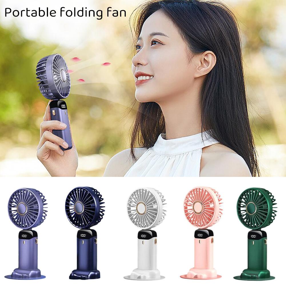 2023 Новый портативный портативный складной офисный настольный вентилятор, многофункциональный складной двойной аккумулятор, 3000 мАч, электрический вентилятор с шейным ремешком