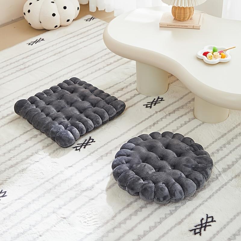 Large Biscuit Shape Plush Cushion,Soft Creative Pillow Chair Seat Pad, Decorative Cookie Japanese Tatami Back Cushion