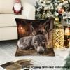 1pc Pillowcase, Sleepy Donkey Cushion Cover - Warm Country Farmhouse Style Decor, Serene Autumn Donkey Pattern, Soft And Comfortable Polyester Short P