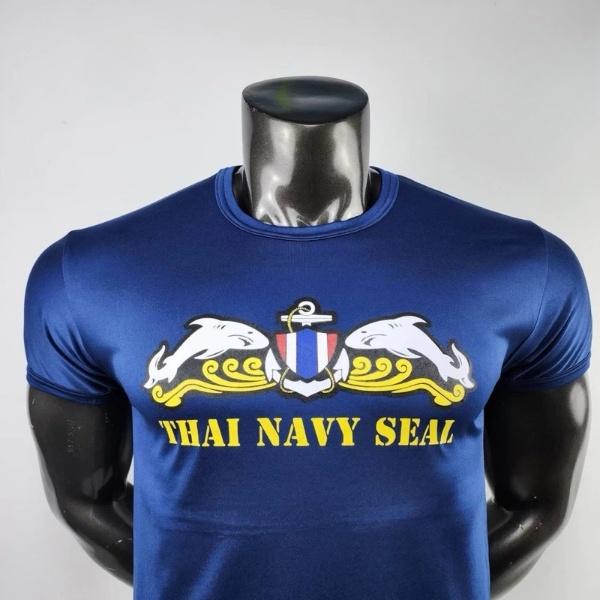 Футболка Королевский тайский ВМС Seal Thailand Shark Flag Майка с круглым вырезом и коротким рукавом с принтом Быстросохнущая национальная униформа для мужчин и женщин унисекс